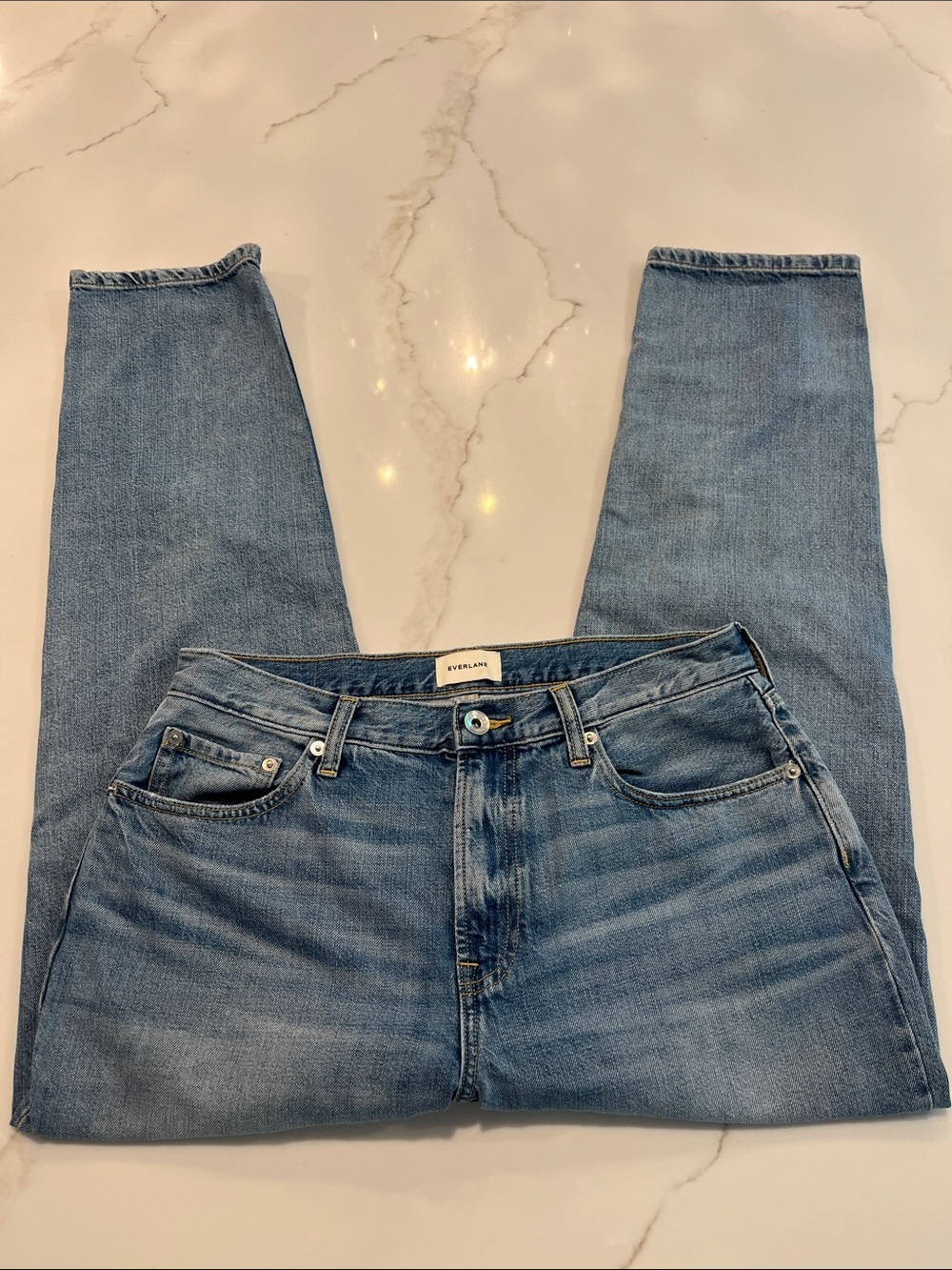 Everlane Relaxed Straight Leg Organic Cotton Jeans Weathered Blue size 30 - Picture 9 of 13